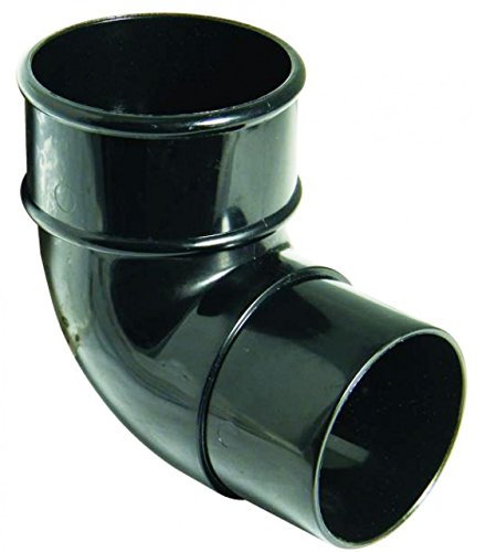 FLOPLAST 68mm Round Gutter Pipe 92.5 Degree Offset Bend - Black - Pack of 2