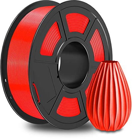 SUNLU PETG Filament 1,75 mm mit SUNLU Upgrade 1 kg Rolle, Maßgenauigkeit +/- 0,02 mm, für die meisten FDM 3D Drucker, Rot