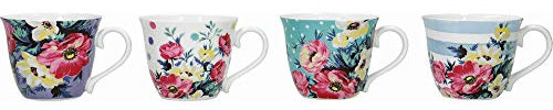 Mikasa Clovelly Espresso Cup Set in Gift Box, Porcelain, Multi Colour, 80 ml, 4 Pieces