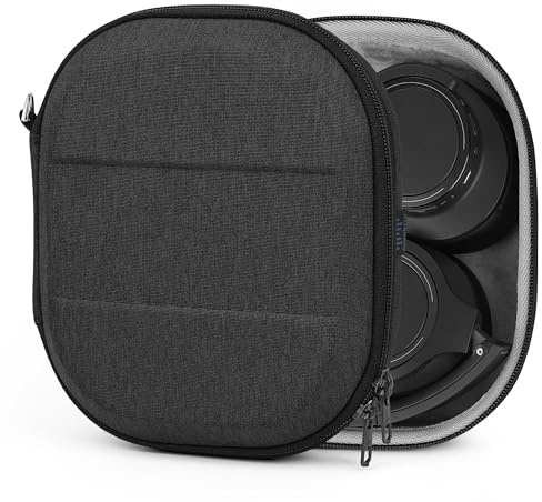 Geekria Shield Headphones Case Compatible with Audio-Technica ATH-ANC900BT, ATH-SR50BT, ATH-SR30BT Case, Replacement Hard Shell Travel Carrying Bag with Cable Storage (Dark Grey)
