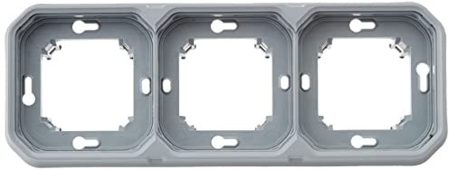 Legrand - Halterung für wasserdichte Platte mit 3 Anschlüssen Plexo für horizontale oder vertikale Montage in Unterputz der kompostierbaren Funktionen – Grau