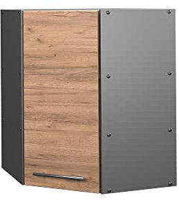 Vicco Armario Colgante de Esquina Fame-Line, Roble Dorado/Antracita, 57 cm
