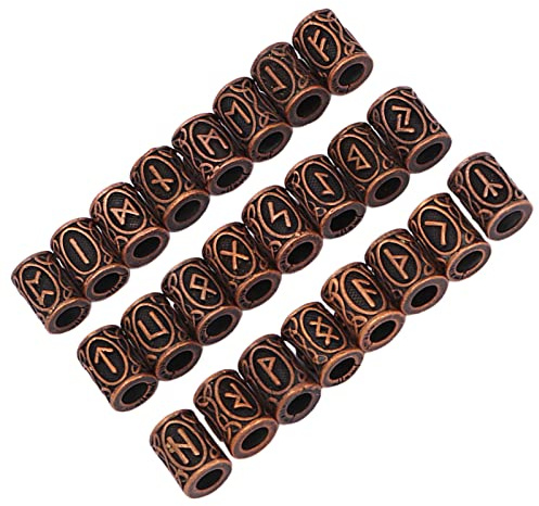 Tube Spacer Beads 24 PCS Antique Copper Hair Beads Vintage Large Hole Metal Braiding Tube Beads for DIY Jewelry Hair Decoration