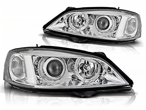 Tuning-Tec Scheinwerfer für Für Opel Astra G 1998-2004 Angel Eyes chrom