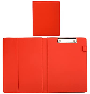 Ringbuch/Klemmbrett Multicolor Leder Ordner Faltbare Abdeckung Zwischenablage Daten Sortieren Binder Contract-Ordner A4 Datenbericht Ordner-2-Packungen Präsentation ( Color : Rood , Size : Cross clamp
