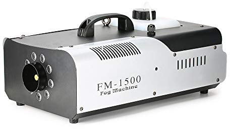 Nebelmaschine Rauchmaschinen mit 9 LED, Fernbedienung, 1500W DMX RGB LED Tragbar Fog Machine für Halloween Party Hochzeit Bühne Weihnachten Bühnenauftritte