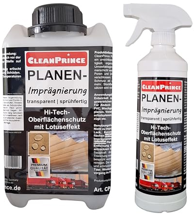 CleanPrince 2,5 litros de impermeabilización para lonas | lona sellada con efecto loto | protección contra manchas y suciedad transparente