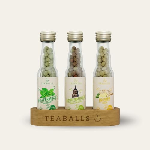 TEABALLS BIO - 3er Set KRÄUTER MIX - MINZE, ROTHENBERGER KRÄUTERTEE, INGWER für ca.120 Tassen Tee