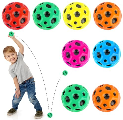 NVIYAM 8 Stück Moon Ball - Hohe, springender 7cm Spaceball, leicht zu greifen und zu fangen, galaxy mit knallendem Geräusch, lava springtoy