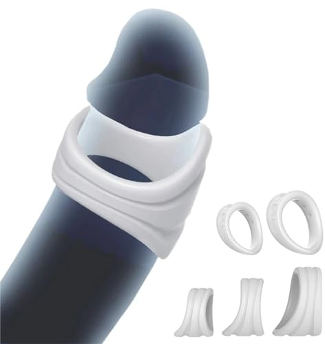 Axcroo 5 Stück Eichelring Set Dehnbar Penisring Klein Vorhaut Zurückhalte Glansring Donut Eichel Ring Penis Ringe Intimschmuck Cockringe Bondage Sexspielzeug für Männer zur Verzögerte Ejakulation