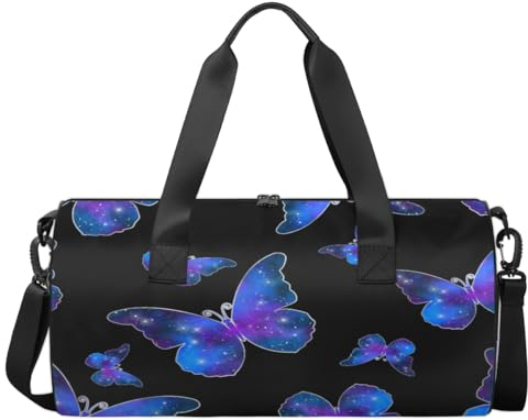 Sport Turnbeutel Galaxy Schmetterling Gepäck Tasche Schöne Schmetterling Sport Handtasche Gym Bag Travel Duffel Bag Travel Canvas Gym Bag Wasserdicht Seesack Reise Turnbeutel für Damen und Herren, wie