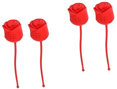 Zerodeko Teeanhänger 4 Stück Rose Teesieb Loser Teefilter Gummiente Tee-ei Teeblattfilter Chinesischer Tee Neuartiges Teesieb Lustiges Tee-ei Tee-eier Niedlich Filterpapier Kieselgel Blütenform