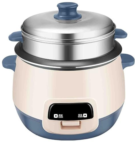 LNJZMDSS Cuociriso da 3 L/4 L per Una Cottura Rapida del Riso, Pentola Antiaderente Rimovibile per Cuocere Zuppe, Riso E Stufati, Vaporiera Indipendente per Mantenerlo in Caldo,4l