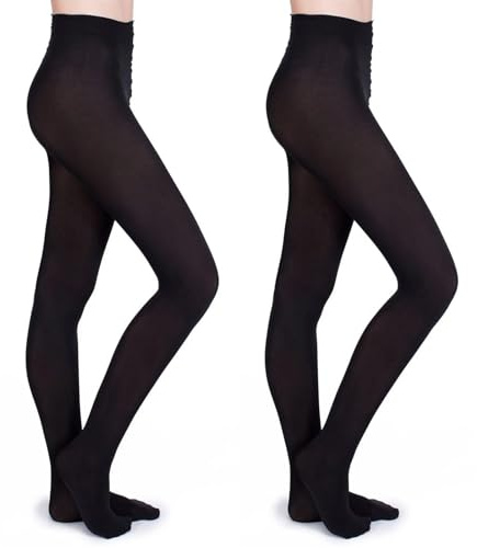 BBXWANG 2 Paare Strumpfhose Schwarz 100 Den Blickdichte Strumpfhose Weich Tights Damen Thermo Strumpfhose Winter (S, Schwarz)