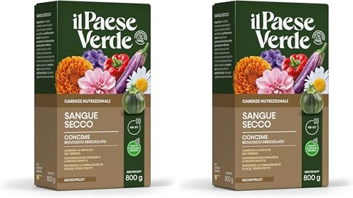 Sangue Secco Per Piante - Concime Consigliato Per Tutte Le Piante Debilitate, Giovani O Soggette A Ingiallimenti Fogliari. Sangue Di Bue Concime Biologico. (Confezione da 2)