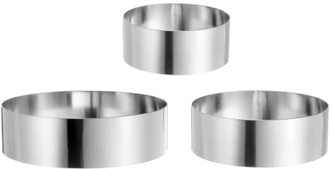 HARFINGTON Round Cake Ring 5/6/7 Inch Seamless Stainless Steel Pastry Mousse Dessert Ring Mirror Coating for Baking Cooking Making Tool