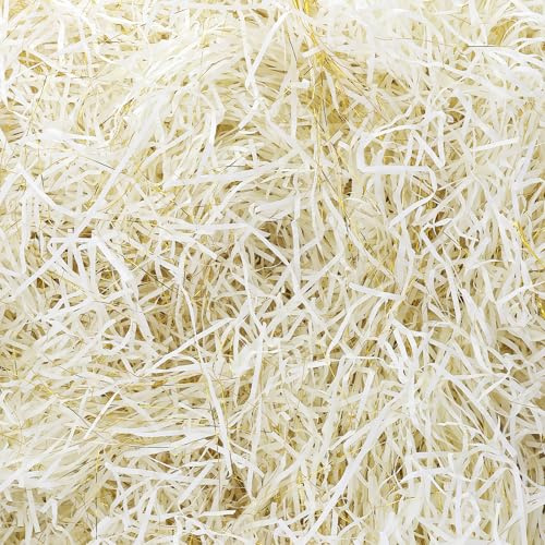 400 g pysselfyllningsmaterial tillverkad av strimlat presentpapper presentfyllningspapper, strimlat presentlådedekoration för att fylla olika festlådor och för att förpacka presenter