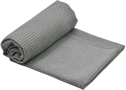 Serviette de tapis de yoga antidérapante avec sac de transport en maille - 183 cm x 63 cm - Housse de pilates avec poignées en silicone - Grande housse en microfibre antidérapante
