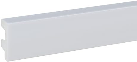 PROVISTON Licht Sockelleiste 20 x 50 x 2000 mm Moderne LED Fußleiste Eckiges Profil Hochwertig Kunststoff Weiß Wasserfest, Robust und Langlebig