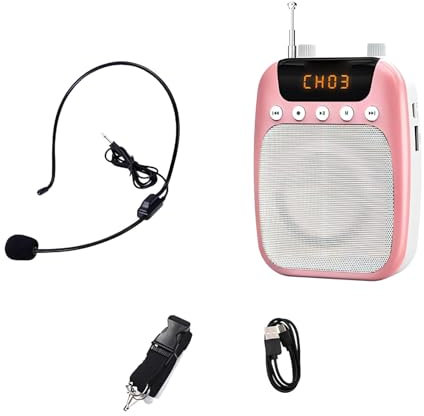 Ubxvamm S358 - Amplificador de voz con micrófono de 2500 mAh, recargable e inalámbrico, soporte para profesores, guías