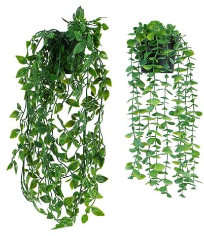 ABCDipper Piante Artificiali da Interno Decorative Finte Piante Sospese con Vaso Edera Rampicante per Casa Tavolo Mensola Matrimonio
