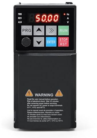 DEWIN Inverter per Motori Trifase,1.5KW 220V Ingresso Monofase Uscita Trifase, Azionamento a Frequenza Variabile VFD Inverter Monofase（Modello di fabbrica:MS500-2S-1.5G）