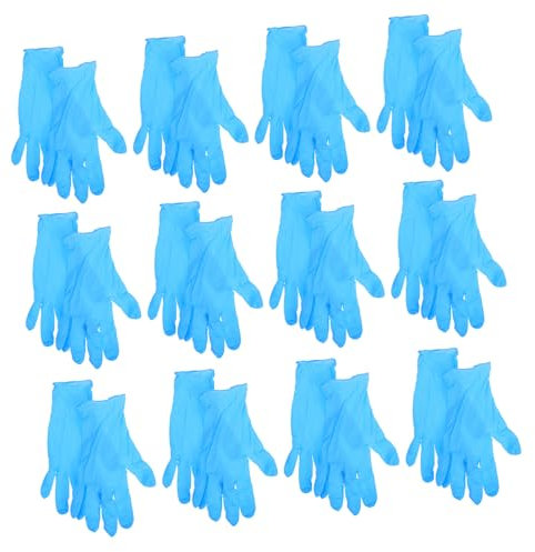 CIYODO 100stücke Blaue Gummihandschuhe Öl Und Wasserfest Wiederverwendbar Und Langlebig Für Küchenarbeiten Lebensmittelzubereitung Und Mittlere