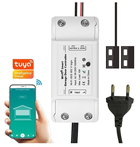Tuya WiFi Garage Door Opener Smart Gate Door Controllor App Control Works with Smart Speaker - Added Safety