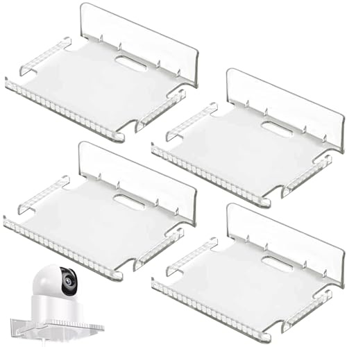 Soporte Camara Vigilancia Bebe, Base para Camara Vigilancia, Soporte Camara Tapo Sin Tornillos, Soporte para Vigilabebes Universal, para Instalaciones de Vigilancia en Interiores, 4 Piezas