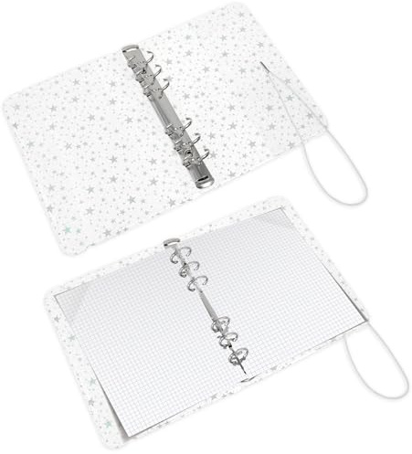 2 Stück A6 Ringbuch, transparente PVC Notizbuchhüllen,wasserdichte Journalhüllen,Metallbroschüren-Design,vielseitige Schreibutensilien für Studium und Beruf(transparente)