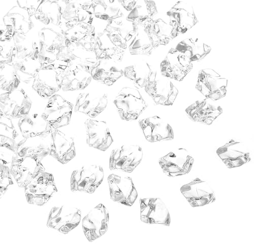 QUARKZMAN 200pcs Piedras de Hielo Falsas Cristales Acrílicos Transparentes Gemas Piedras Diamantes Falsos Destellantes de Hielo Triturado para Rellenos de Jarrones