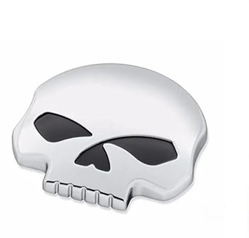 Motorrad Tankdeckel Für 883 1200 Modifizierter Tyrant-Tankdeckel Aluminiumlegierung Totenkopf-Tankdeckel Motorradzubehör Tankdeckel Motorrad(Silver Black Eyes)