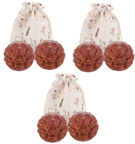 WRITWAA 3 Paia Palla Da Massaggio Per Le Palline Da Massaggio Per Esercizi Manuali Massaggio Multifunzionale Palestra Mano Palloni Portatili Palloni Rilassanti in Legno Di Legno