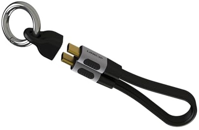 LINKUP – USB 4 Ver.2 Kabel 80Gbps (17,5cm) Schlüsselanhänger, ultra-portabel, kompatibel mit Thunderbolt 5/4/3, 240 W Schnellladen, 16K/8K-Displays, USB-C Kurz-Kabel für Laptop Smartphone Tablet SSD