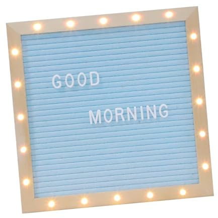 ROMISBABA Holz Buchstabentafel Satz Mit Led Stehend Filz Nachrichtentafel Für Büro Und Haushalt