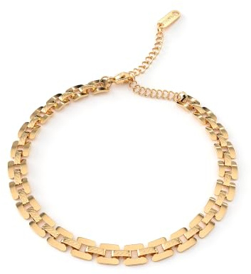 THIORA Damen Armband aus Edelstahl (18k vergoldet) - 'Solara' flaches Panzerarmband 6mm verstellbar (Gold)