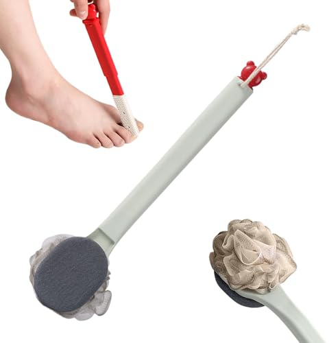 Renchey Brosse De Douche Pour Le Dos,Brosse Long Manche Pour Bains Et Douches - Accessoire De Nettoyage Corporel Double Face Pour Dos Et Jambes Hommes Femmes