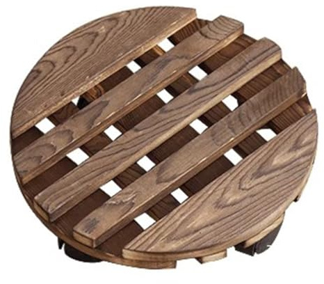 Plateau en bois robuste avec roulettes, plateau en bois massif pour pots de fleurs intérieur/extérieur, étagère roulante, base mobile pour démarrage de plantes
