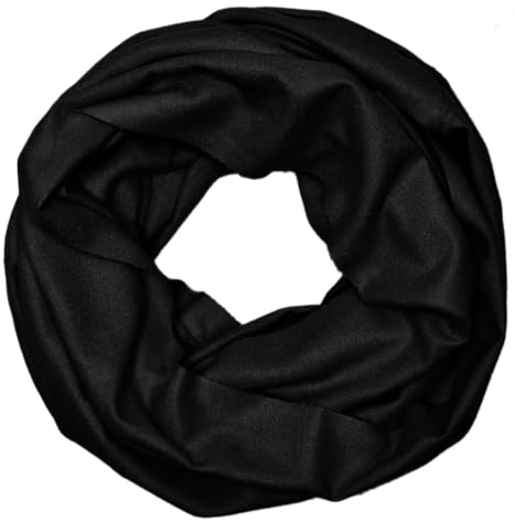 dy_mode Damen Loopschal in Unifarben Kuscheliger Rundschal & Schlauchschal für Herbst/Winter (HWL400-Schwarz)