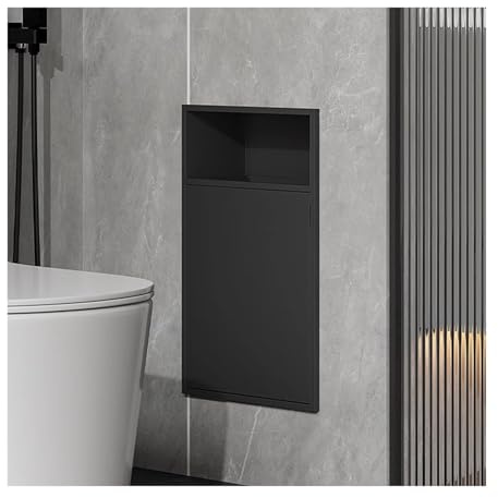 Nicho de ducha de acero inoxidable: estante de pared impermeable for baño y mejoras del hogar(Tea Apricot,30x50x14CM)