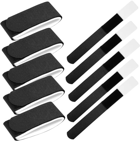ORFOFE Correas para Tablas de Esquí 10 Piezas Negras 50X450 MM Bridas de Sujeción Resistentes para Almacenamiento y Transporte Seguro en Deportes de Invierno