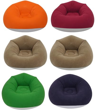 YUYANSHOP 6 Pcs Inflatable Chairs, Portable Inflatable Couch with Air Pump, Blow Up Couch Folding Inflatable Sofa for Reading Living Room, Offices