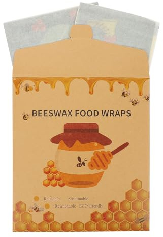 Alipis 3 Stück pack Wiederverwendbare Küchen Bienenwachstücher aus Baumwolle Bio Bienenwachstuch ohne Verformung Umweltfreundliche Lebensmittelverpackung für Haushalt und Küche