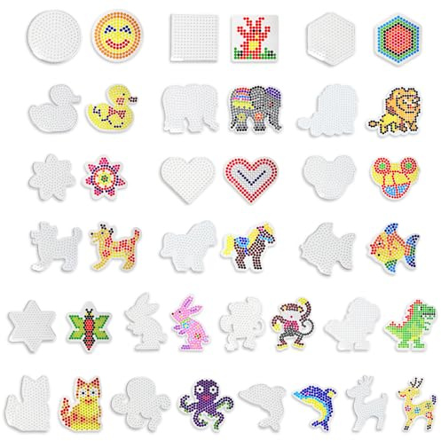 Lot de 20 perles à repasser, perles à repasser de 5 mm, comprend des accessoires pour papier à repasser et un gabarit pour perles