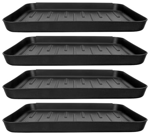 CIYODO Set 4 Pezzi Vassoi per Scarpe in Plastica, Vassoio Asciuga Stivali e Scarpe, Facile da Pulire, per Ingresso, Bagno e Balconi