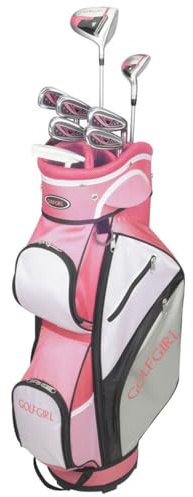 Golf Girl FWS3 Ladies Golf Clubs Set with Cart Bag, All Graphite, Left Hand, Pink