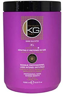 KERAGOLD PRO Masque pour Cheveux Secs/Rebelles/Difficiles à Lisser à la Keratine/Protéines de Soie, 1000 ml