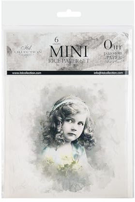 ITD Collection - Mini Decoupage Papier - Decopatch Papier 14,8 x 14,8 cm (6 Blätter Scrapbooking - Dekorpapier für DIY Alben Bullet Journals (RSM017)