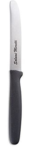 Moretti® Coltelli da Tavola | Lama Liscia da 10 cm | Acciaio Inox AISI 420C Temperato HRC 54/56 | Punta Rotonda per Salumi Carne E Nduja (3)