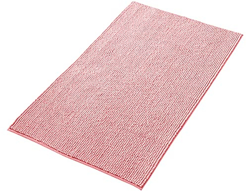 Decomira Badmatta halkfri av mjuk Chenille | Superabsorberande och maskintvättbar | Kan kombineras som badmatta set | För badrum, dusch, badkar eller som wc matta | Rosa - 70x120 cm